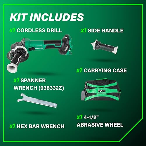 Miniatura 5 de Metabo HPT Interruptor deslizante de velocidad variable sin escobillas de 36V MultiVolt™ de 4-1/2 pulgadas, amoladora angular de potencia,