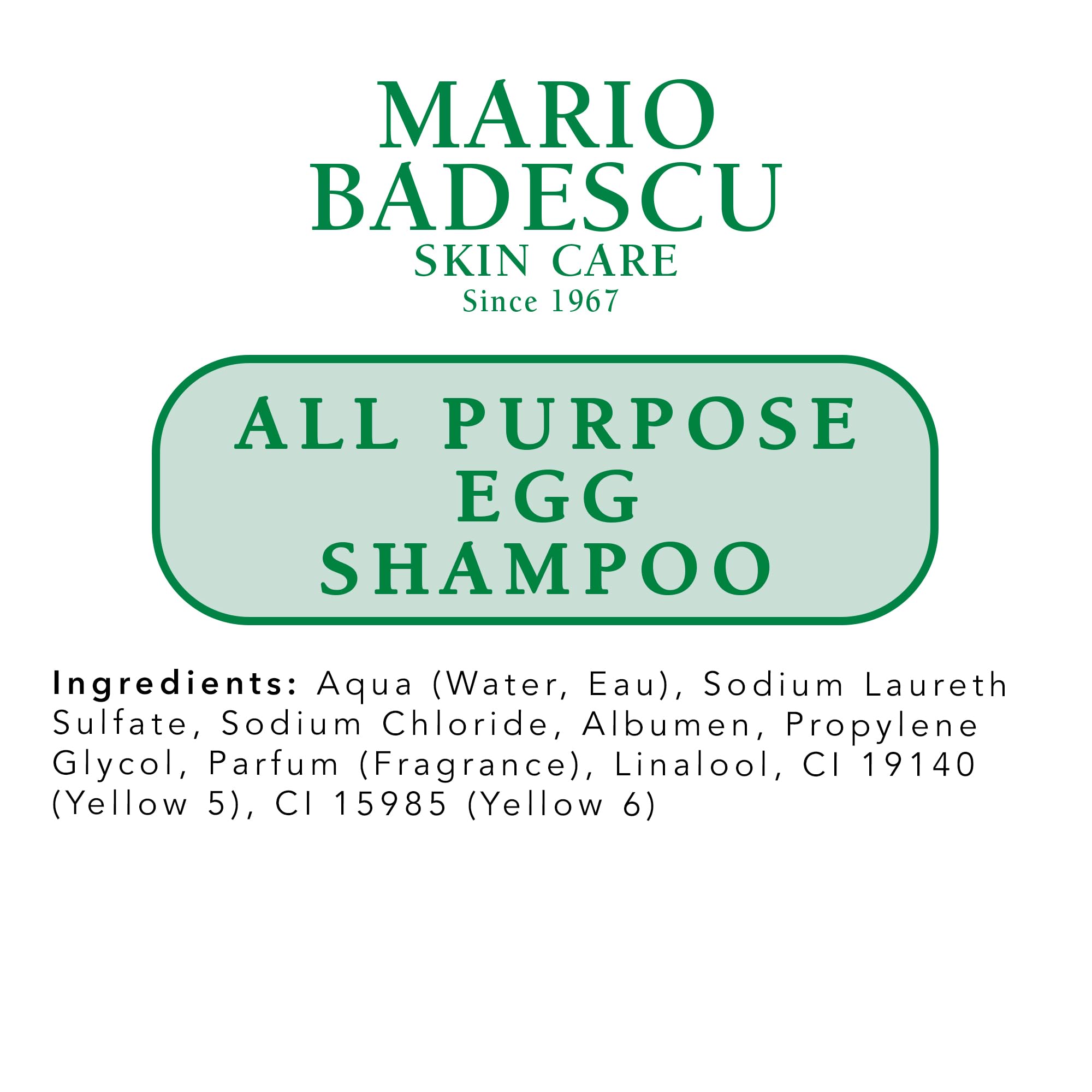 Mario Badescu All Purpose Egg Shampoo for All Hair and Skin Types | Shampoo and Body Wash that Cleanses and Nourishes |Formulated with Egg White Proteins