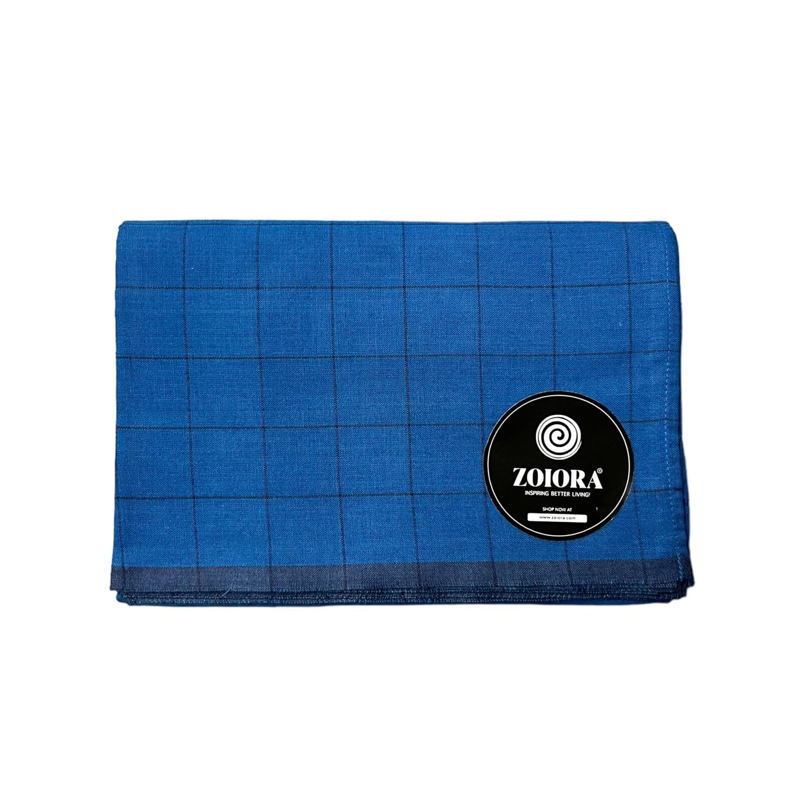 zoiora Cotton Lungi for Men | Premium Men's Ethnicwear | Blue Checkered Pure Cotton Lungi | 100% Cotton Hem-Stitched Single Dhoti | Dhotis For Men | Cotton Mundu-picture-39