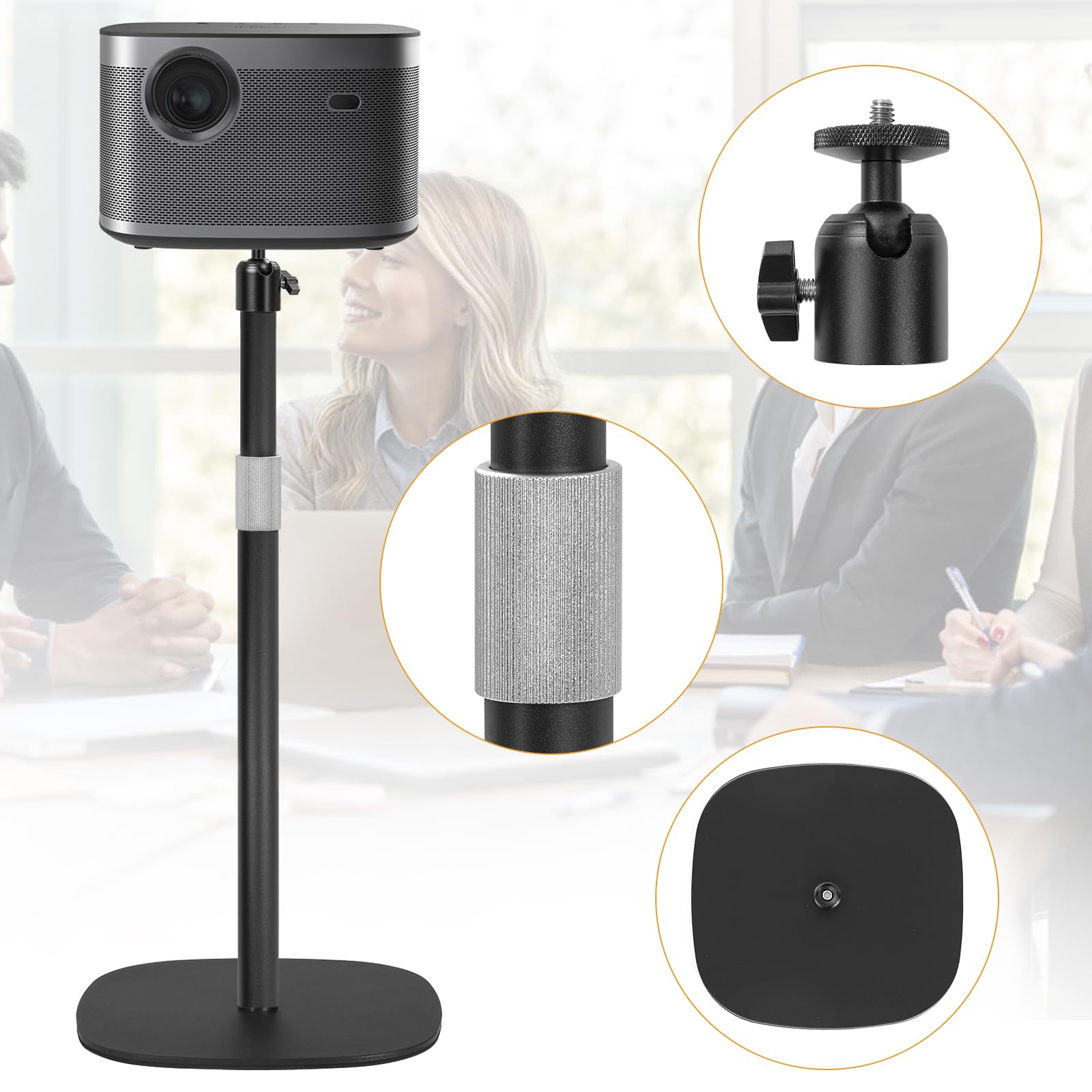 AKOZLIN Support projecteur sol réglable hauteur 19"-49,21" rotation 360° universel plafond charge 6 kg compatible caméra webcam