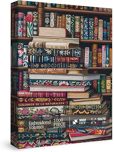 Rompecabezas vintage para adultos de 1000 piezas, rompecabezas de flores de libro, rompecabezas de arte estético retro desafiante