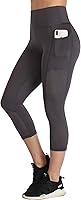 Vista 10 de RAYPOSE Leggings de entrenamiento para mujer con bolsillos, talla grande, para gimnasio, cintura alta, pantalones de yoga capri con corte de malla