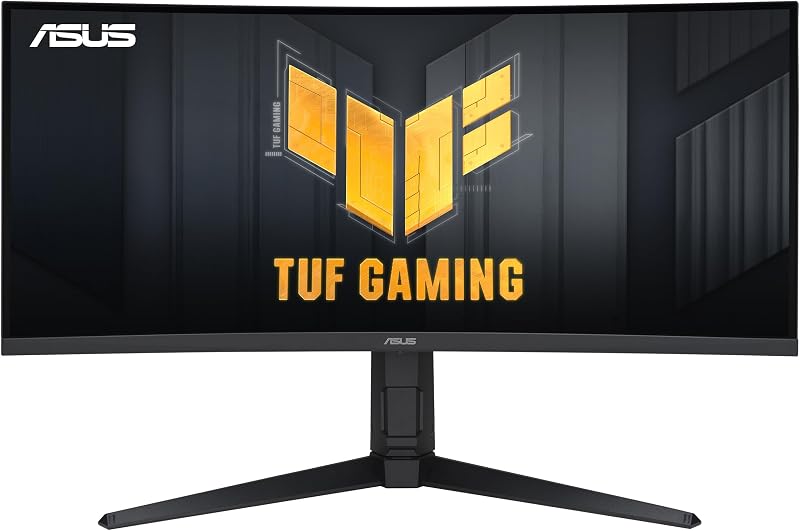 Monitor de juegos curvo ASUS VG34VQL1B TUF de 34 pulgadas - WQHD (3440x1440), 165 Hz, 1 ms, desenfoque de movimiento extremadamente bajo, FreeSync Premium, cuidado de la vista, altura ajustable, DisplayHDR 400, DisplayPort, HDMI, USB