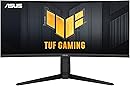 ASUS TUF 34 Inch Curved Gaming Monitor - WQHD (3440x1440), 165Hz, 1ms, Extreme Low Motion Blur, FreeSync Premium, Eye Care, Height Adjustable, DisplayHDR 400, DisplayPort, HDMI, USB - VG34VQL1B