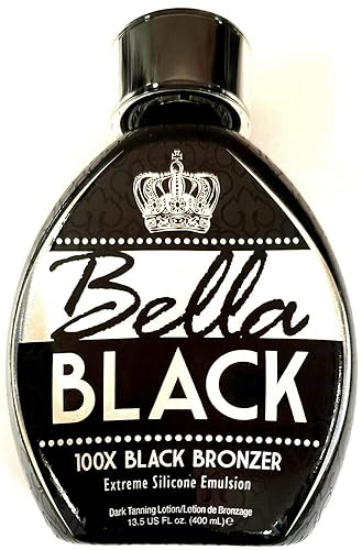 Bella Black 100X Bronzer Loción bronceadora Loción de cama de bronceado premium con emulsión extrema de silicona y extracto de fruta de plátano