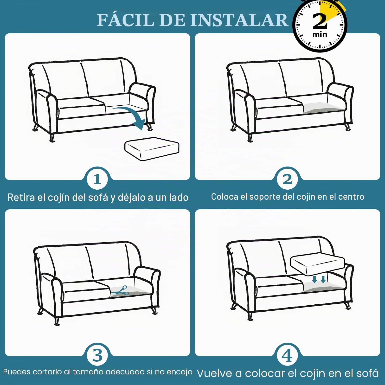 LIROPAU Espuma de Poliuretano para Relleno Densidad 40, Grosor 5 cm. Plancha de Espuma de Alta Densidad y Firmeza para Relleno de Sofás, Sillas, Sillones de Poliuretano Expandido, 50 x 50 cm (2)