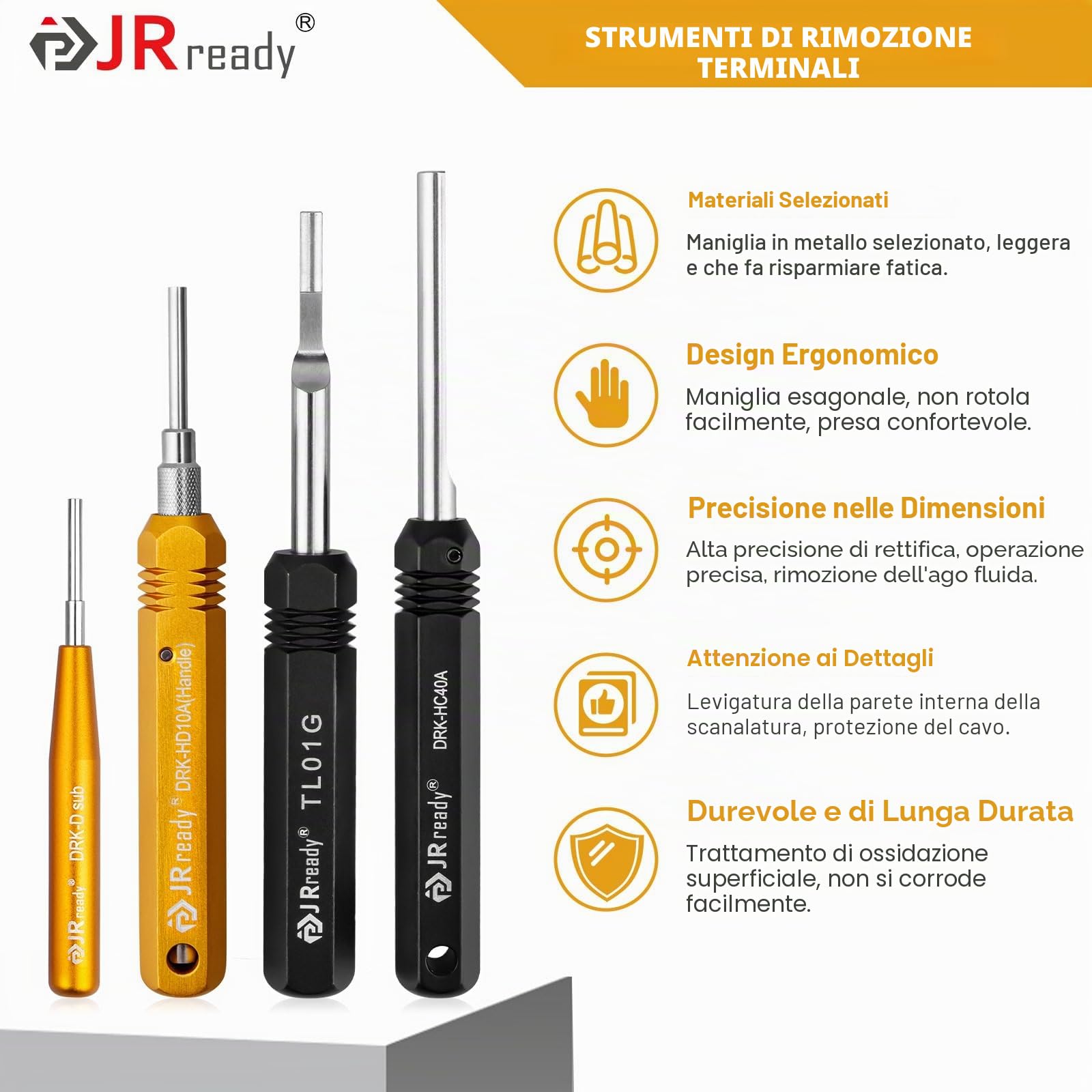 JRready ST5227 Set di attrezzi di sblocco rimovibile TE/AMP/HARTING D SUB serie HAN serie WAIN serie con contatti solidi morsetti connettori terminal Removal Tool Kit
