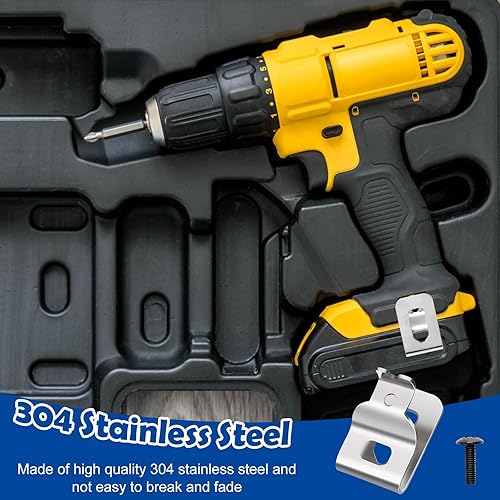Miniatura 2 de 10 clips para cinturón para Dewalt, kit de clips de herramientas de taladro de acero inoxidable 304 con tornillos para Dewalt N268241 apto para