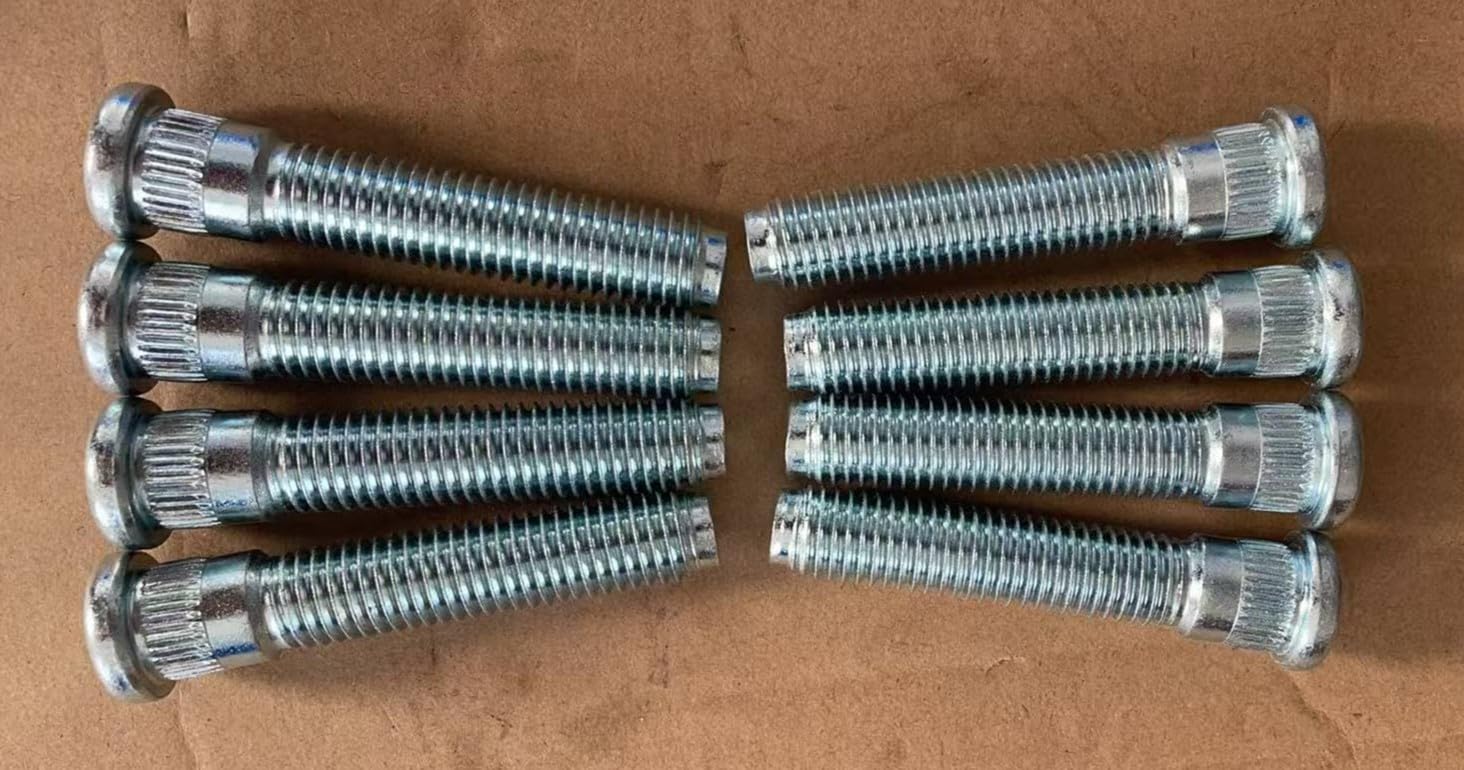8PCS M14-2.0 Serrated Wheel Studs 610-424 15.8mm Knurl 75.4mm UHL Length Replacement for 2000-2005 Ford Excursion Rear; 1999-2004 Ford F250 F-350 F-450 F-550 Super Duty