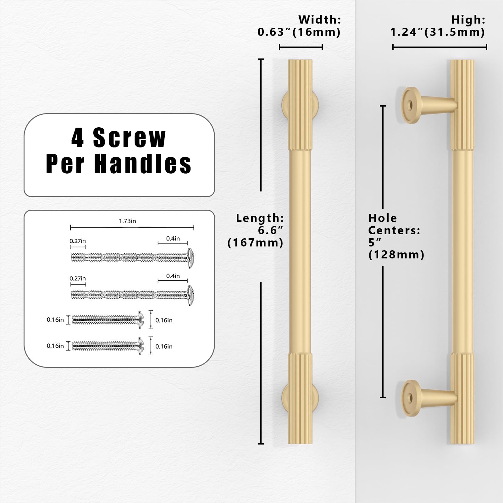 10 Pack Brushed Gold Cabinet Pulls 5 Inch(128mm) Kitchen Cabinet Handles Cabinet Hardware for Drawer Pulls — Amazon image 2