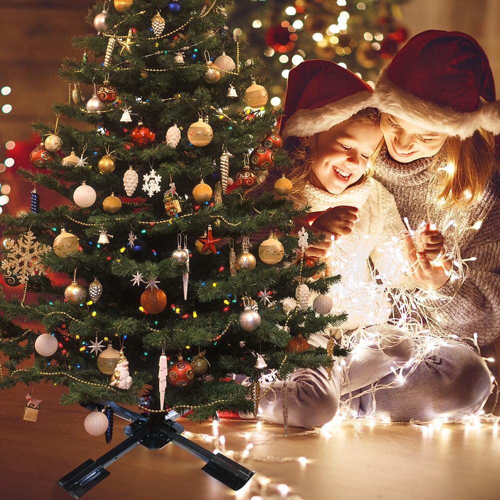 Support d'arbre de Noël Artificiel Universel Base de Support d'arbre de Noël Pliable Polyvalent pour Parapluie extérieur d'arbre de Noël