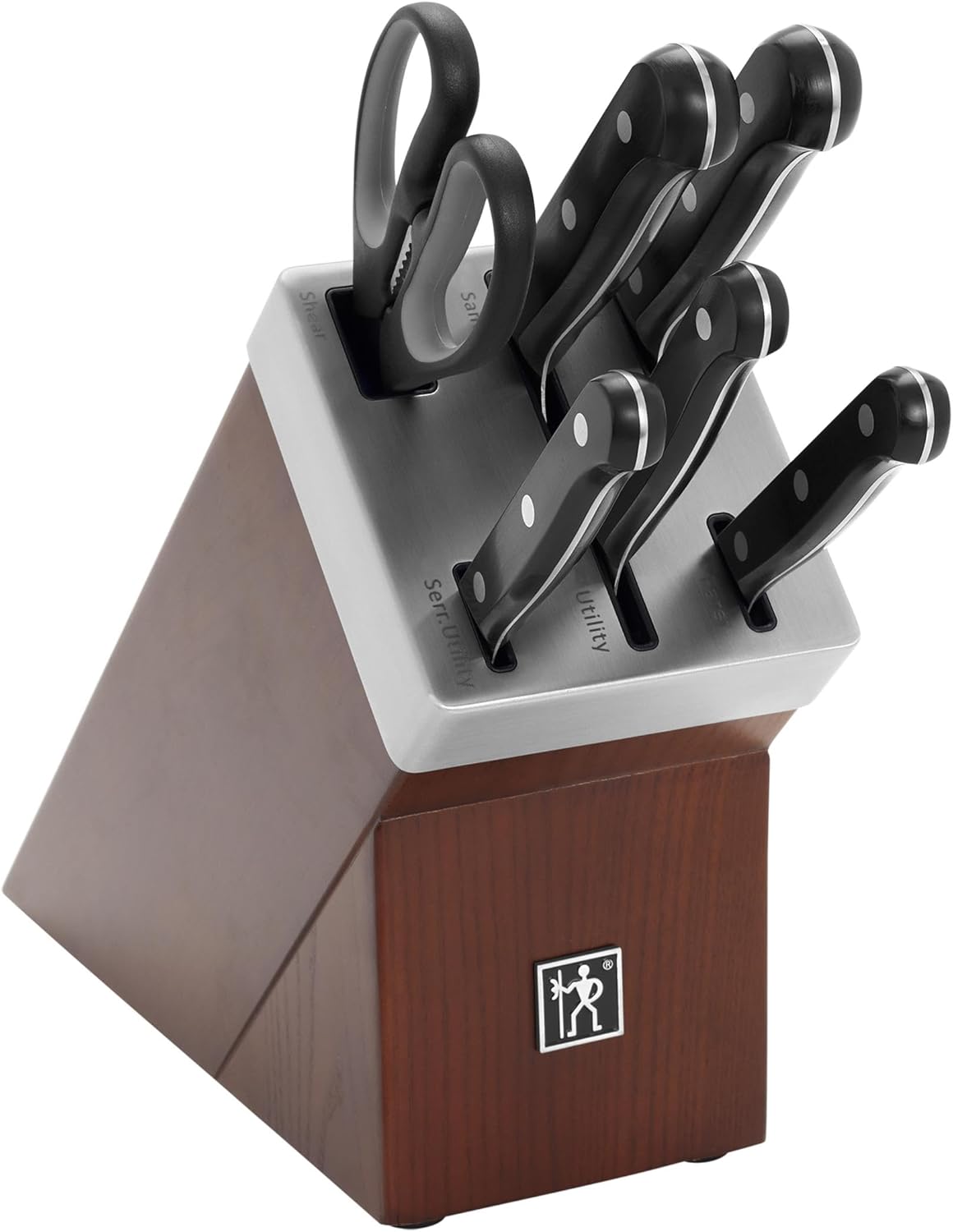 HENCKELS Solution Razor-Sharp 7-pc Knife Set, Chef Knife, Bread Knife,German Engineered Informed by 100+ Years of Mastery, Brown