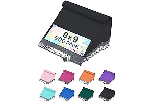 Poly Mailers 6X9 200 Pack Black