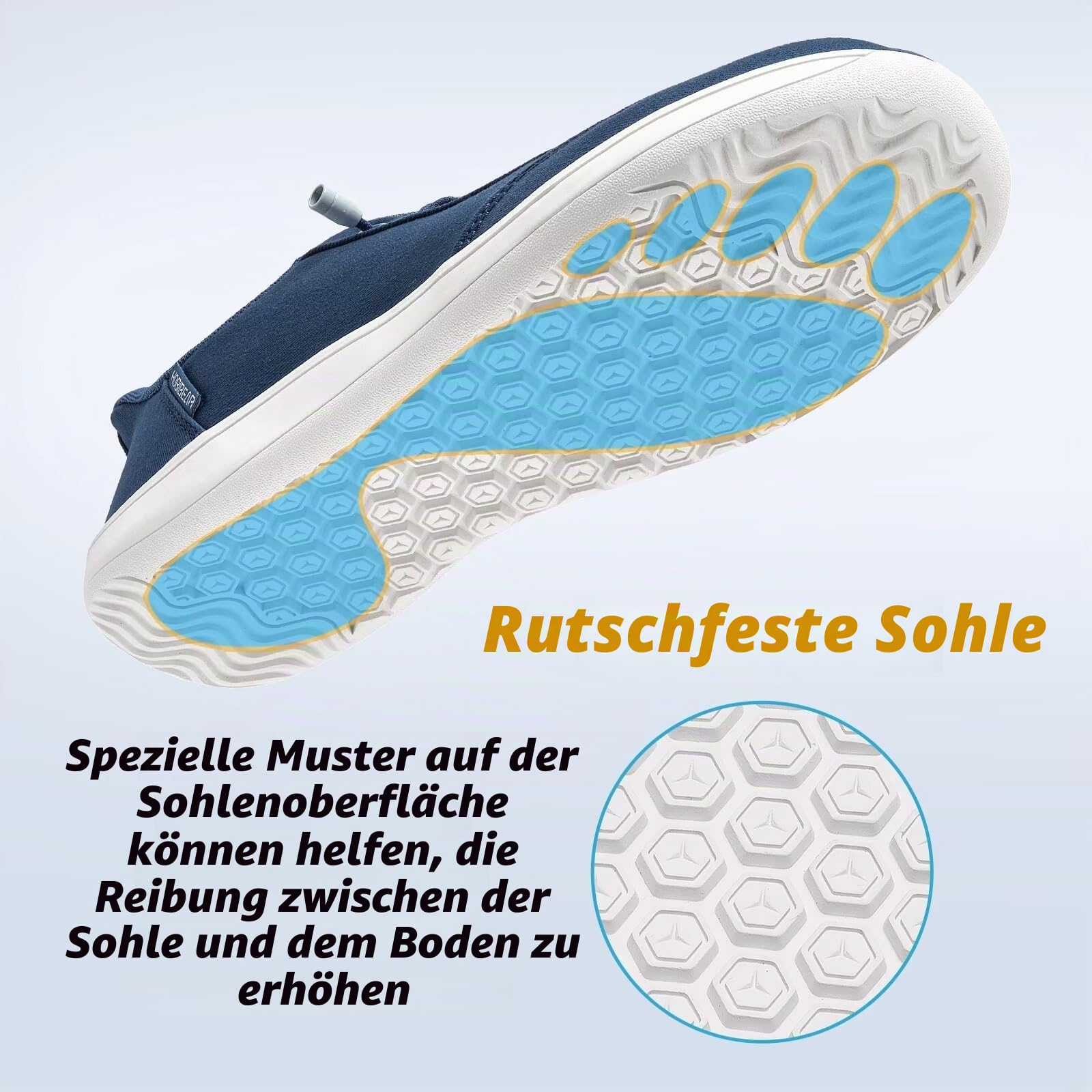 HOBIBEAR Unisex Barfußschuhe, Breite Zehenbox, Hands-Free Slip-On-Schuhe