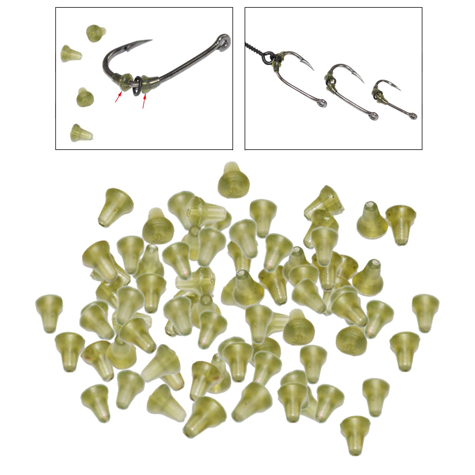 Perfeclan 100 Piezas de Paradas de Cebo de Pesca con tapón de Bobber de Pesca para Accesorios de Aparejos de Pesca