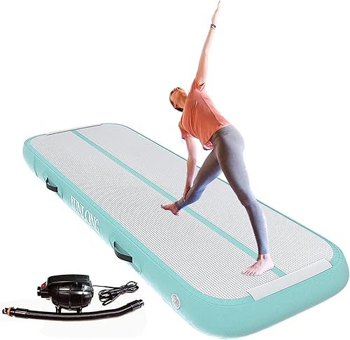 XUNLONG Colchoneta inflable de entrenamiento de gimnasia de 48 pulgadas de grosor de 10131620 pies con bomba de aire eléctrica para