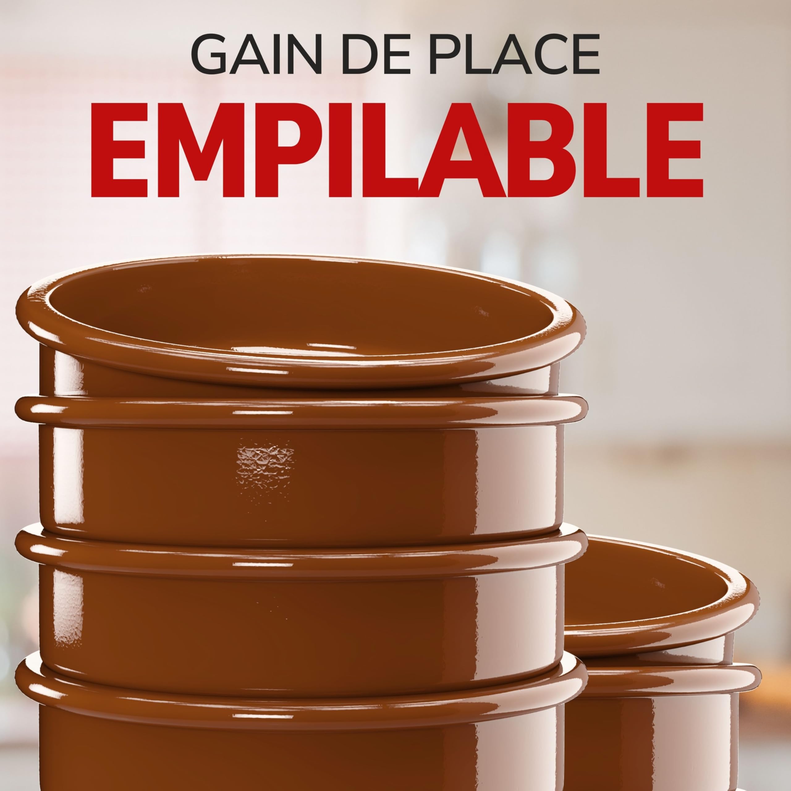 ToCi Lot de 12 bols à tapas, à Cazuela, à gratin, à dessert, en terre cuite, 175 ml, diamètre : 11,5 cm, barquettes méditerranéennes, traditionnelles, d'Espagne, marron
