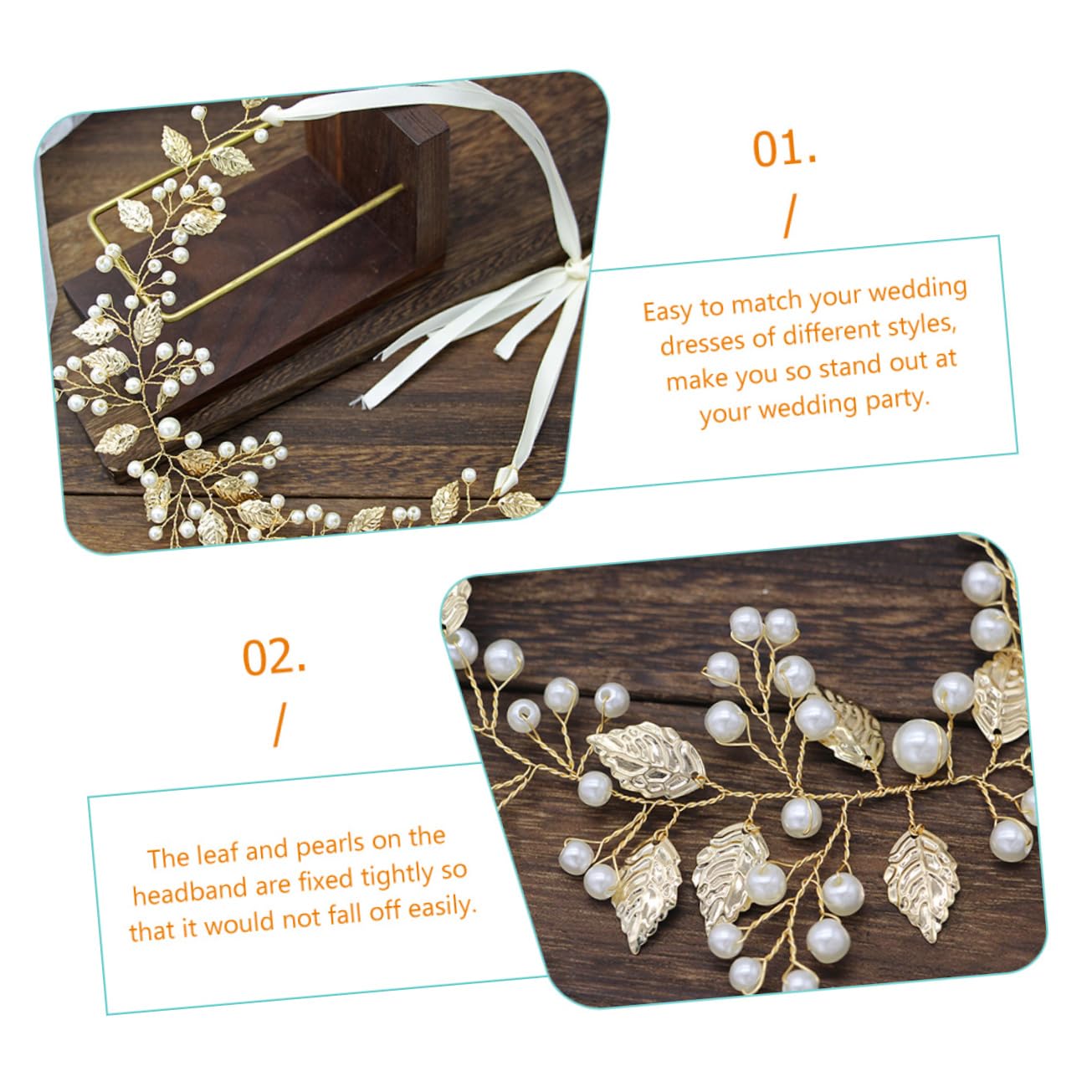 Healeved 5piezas Diadema De Perlas Para Novia Accesorio De Cabello Para Bodas Fiesta y Eventos Formales