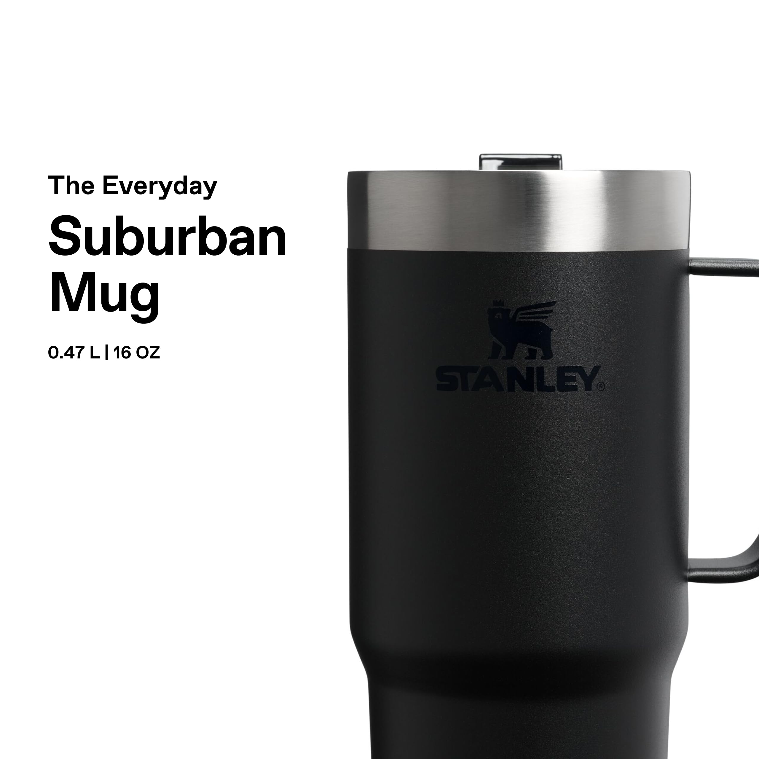 STANLEY 1913 Everyday Suburban Travel Mug - 1,5 Horas Caliente - 5 Horas Frío - 20 Horas Con Hielo - Sin BPA - Apto Para Lavavajillas - Acero Inoxidable