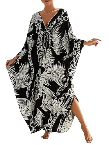 Women Animal Print Kaftan Dresses Plus Size Swimsuit Coverup 2025