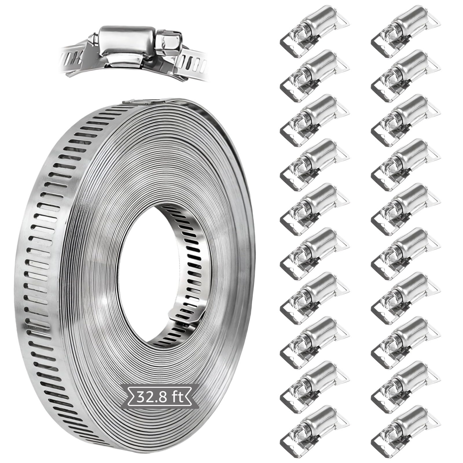 Cerclage perforé réglable en inox 304 de 10 mètres pour serrage haute résistance
