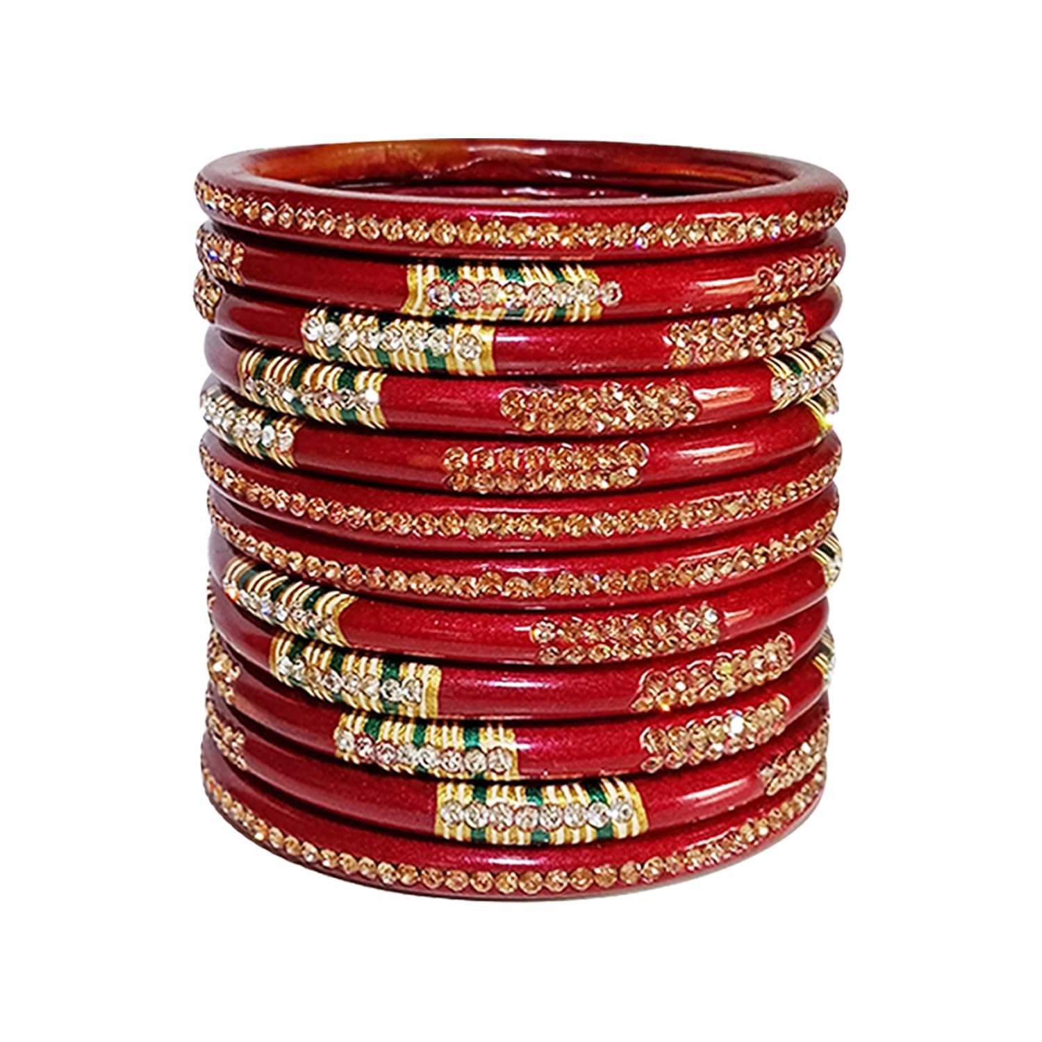 IDEA 4 BANGLES Jaipuri Lakh Bangle Chuda Handemade | Traditional Indian Lac Bangles Set for Women | LAHTHI Churi zircon work for Women and Girls (12pcs) (Maroon, 2.2) (B0DCH4SMVF) Amazon Price History, Amazon Price Tracker