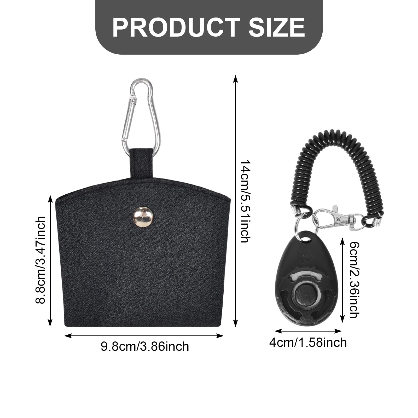Homirty Dog Treat Pouch with Clicker for Training Treats Container, Zipper Closure and Waist Clip Treat Bag - Image 2
