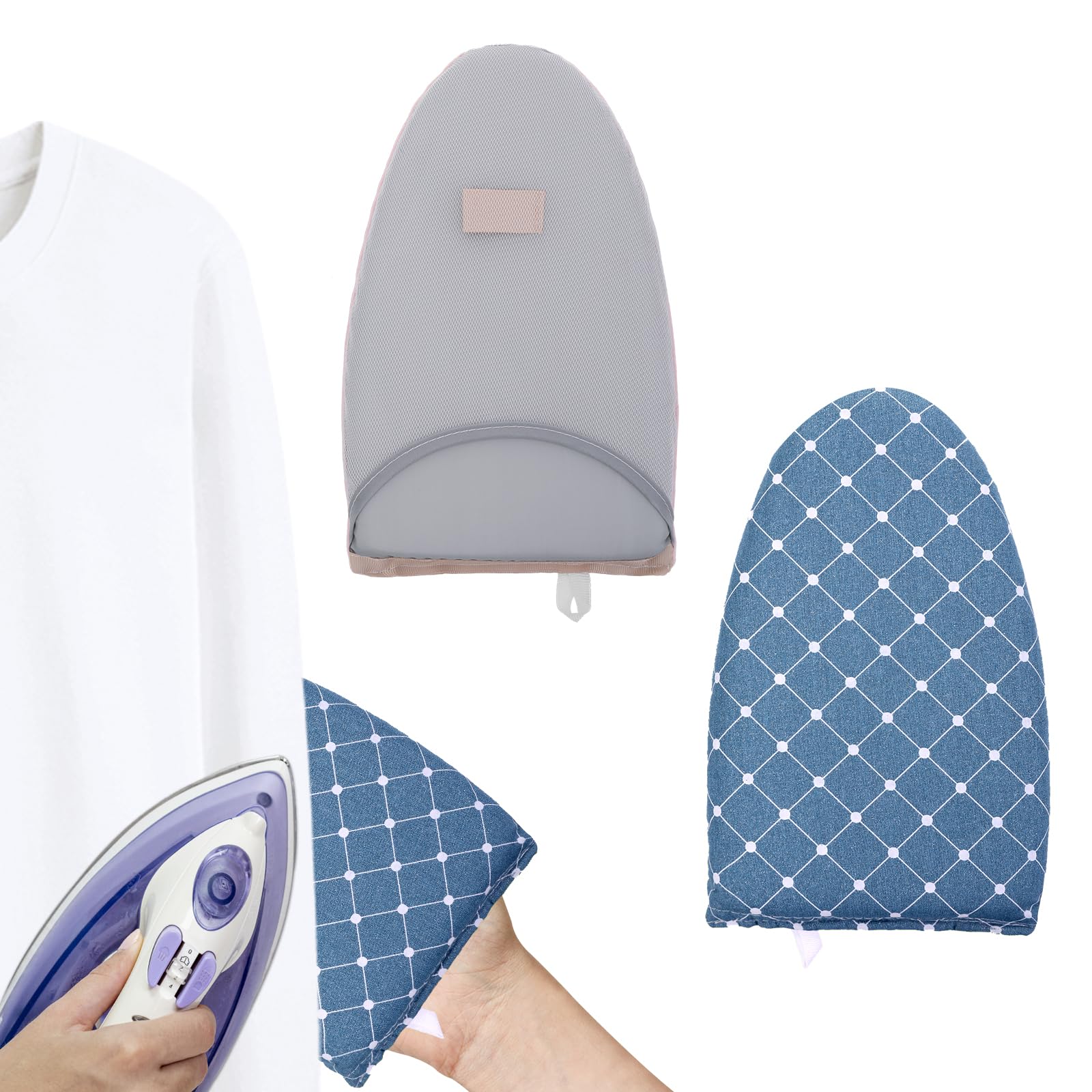 cobee Garment Steamer Ironing Gloves with Finger Loop, Waterproof Anti Steam Mitt, Anti steam glove, Heat Resistant Garment Steamer Mitt, Garment Steamer Accessories for Clothes (Blue)