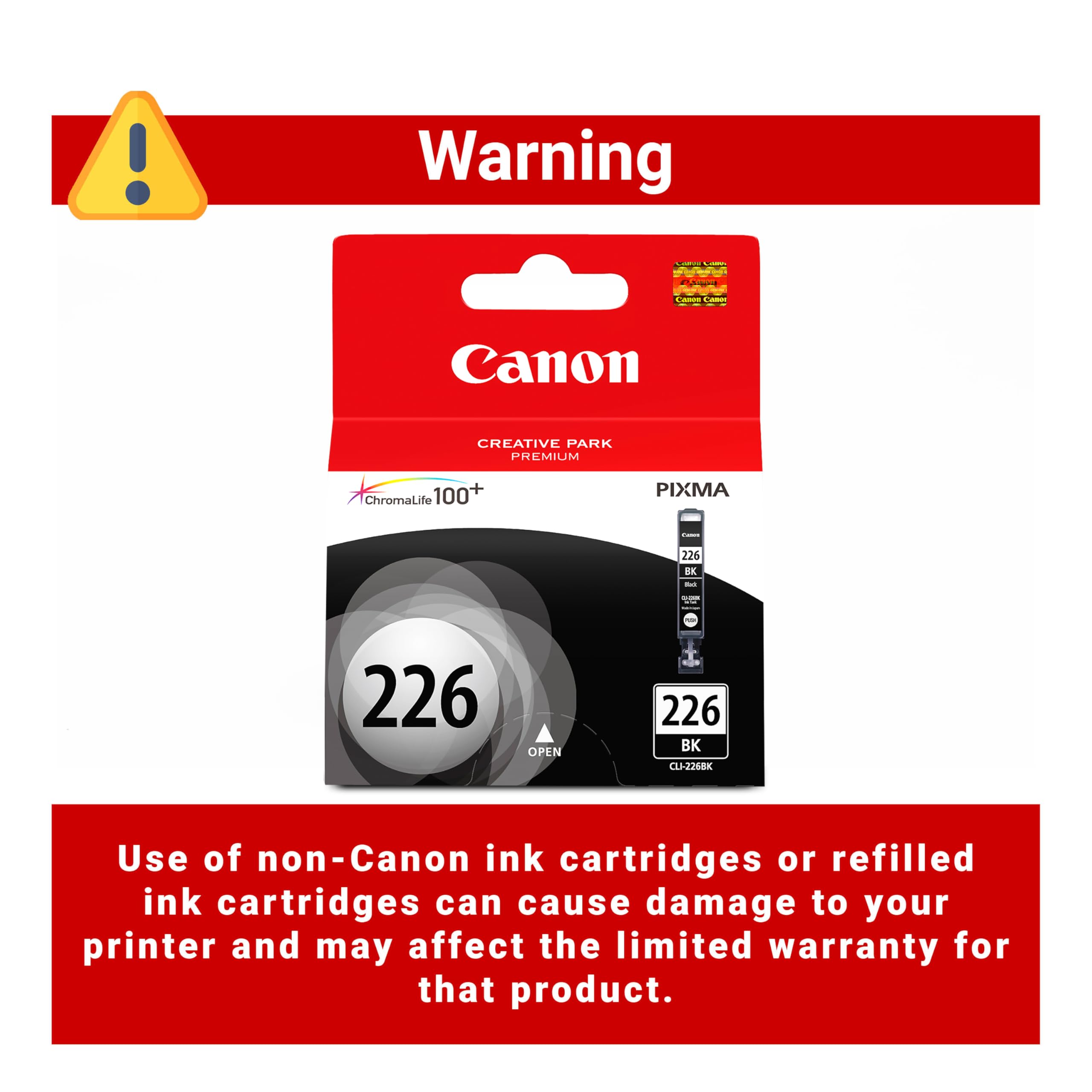 Canon CLI-226 Black Ink Tank Compatible to iP4820, MG5220, MG5120, MG8120, MG6120, MX882, iX6520, iP4920, MG5320, MG6220, MG8220, MX892