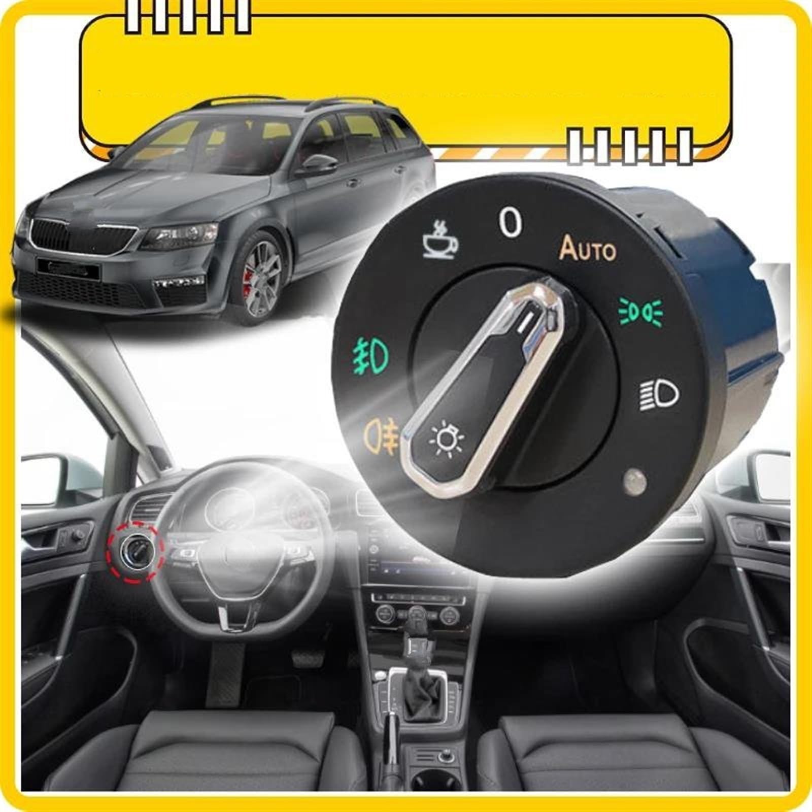 Kompatibel Mit Skoda Für Octavia 3 MK3 5E Für Scout 2013–2017 2018 2019, Automatischer Scheinwerferschalter, Lichtsensor, Nebelscheinwerfer-Steuerschalter Auto-Hauptlichtschalter
