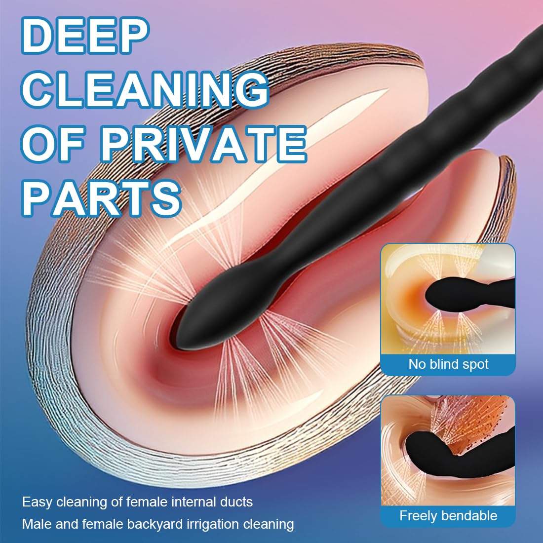 Ducha Anal, Enema Para Ano Con Tubo De 8 Orificios, Material De Silicona, Instrumentos Para La Limpieza De Las Partes íNtimas De Hombres Y Mujeres (Negro) — view 5