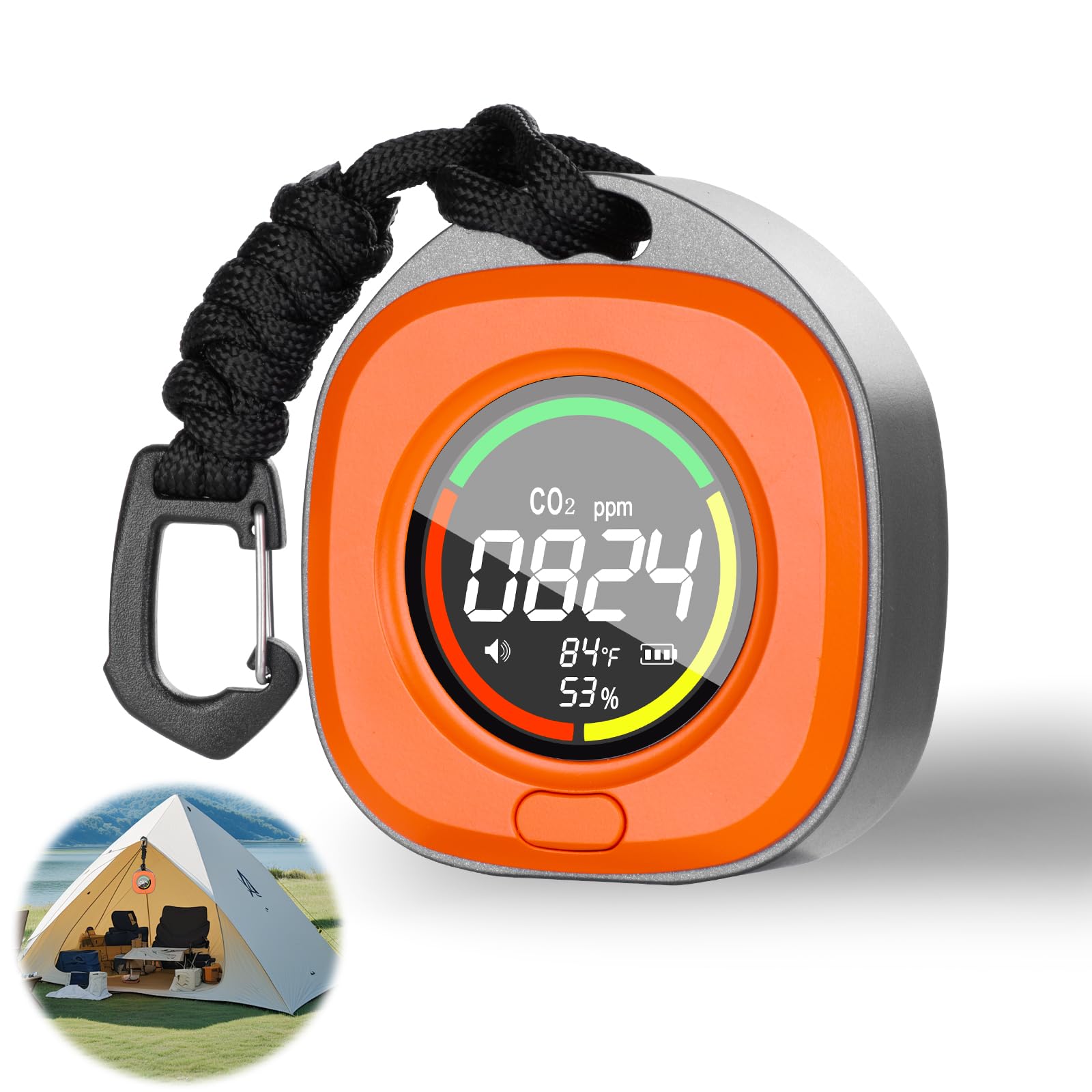 Medidor de CO2 Portátil,Mini Detector CO2 con Alarma Incorporada,Monitor de Calidad del Aire,NDIR Sensor,Pantalla LCD,Adecuado para Dormitorio, Oficina, Coche