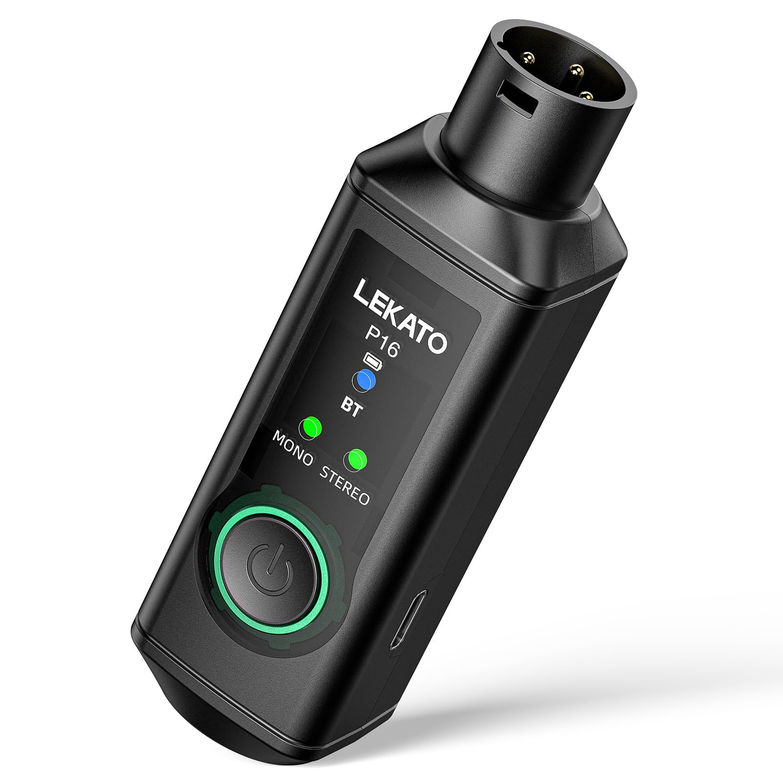 LEKATO XLR Bluetooth Receiver, BT 5.3, 48kHz/24bit, Wireless Bluetooth Adapter for Mixing Console Desk, Audio Mixers, PA Speakers, DJ Systems, 165ft Range, 15H Battery Life (1 Pack for Mono)