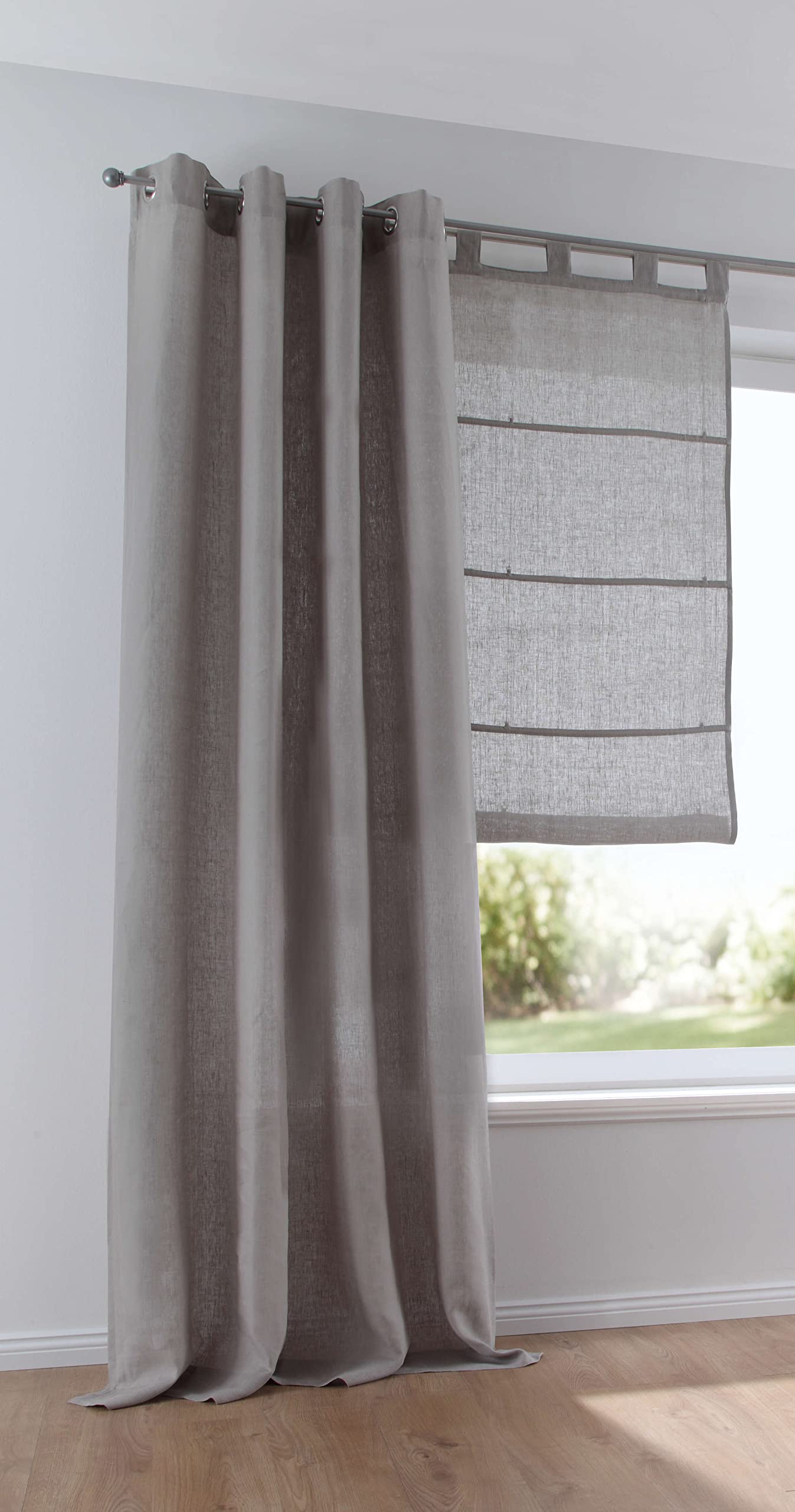 Kutti Tenda a pacchetto Metis passanti 100% puro lino colore crema 100 * 140 cm