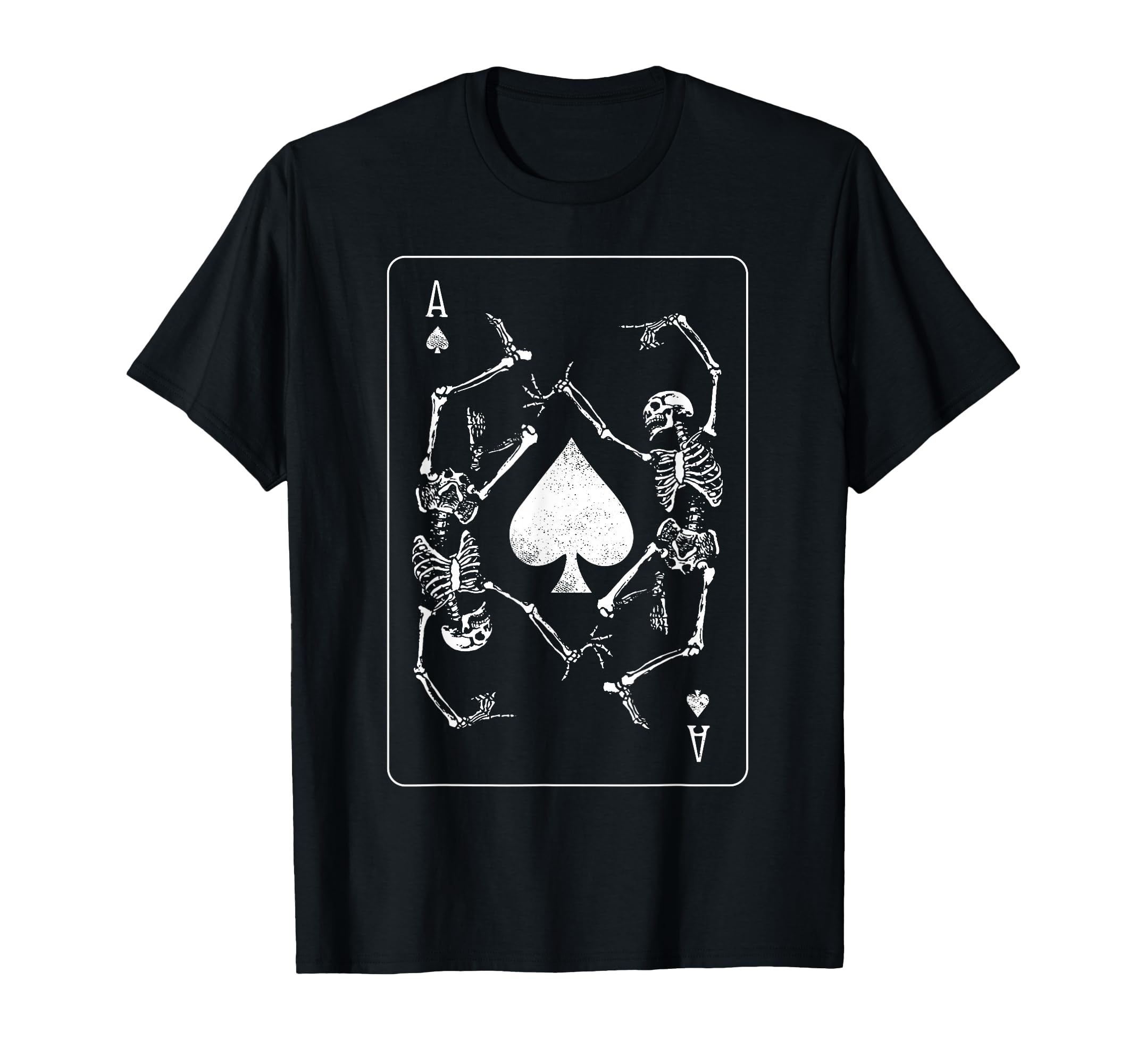 Goth Punk Ace of Spades Card Shark Gambler Skeleton T-Shirt