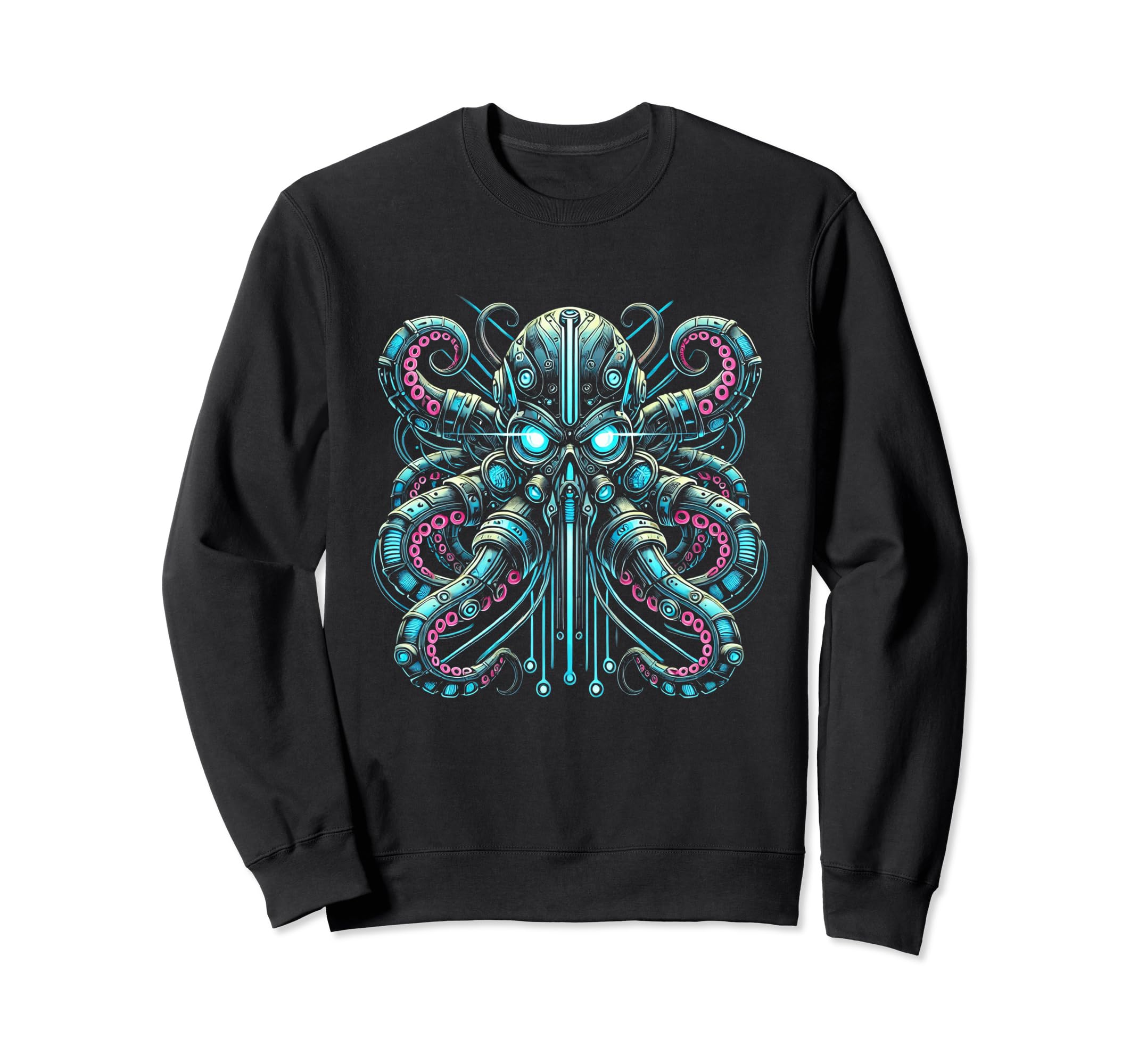 Futuristic Octopus Design for Science Lovers Cyberpunk Sweatshirt