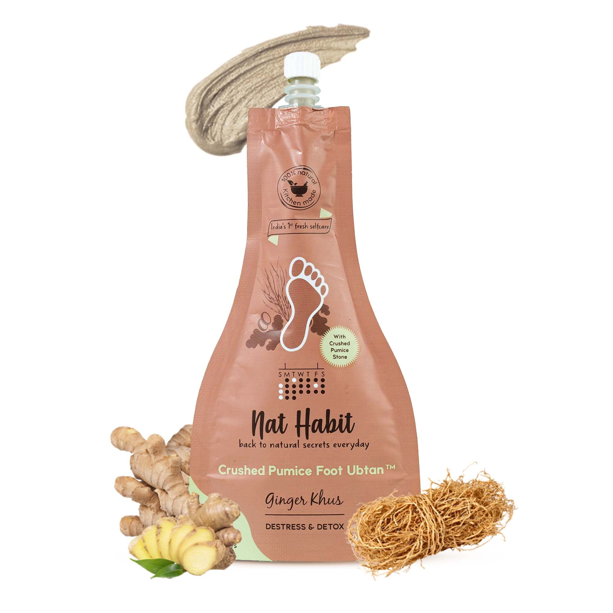 Buy Nat Habit Fresh Ginger Khus Foot Ubtan, Foot Scrub with Crushed