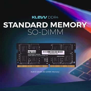 KLEVV DDR4 32GB (1x32GB) 3200MHz CL22 1.2V SODIMM Laptop Ram Memory SK Hynix Chip (KD4BGSA80-32N220A)