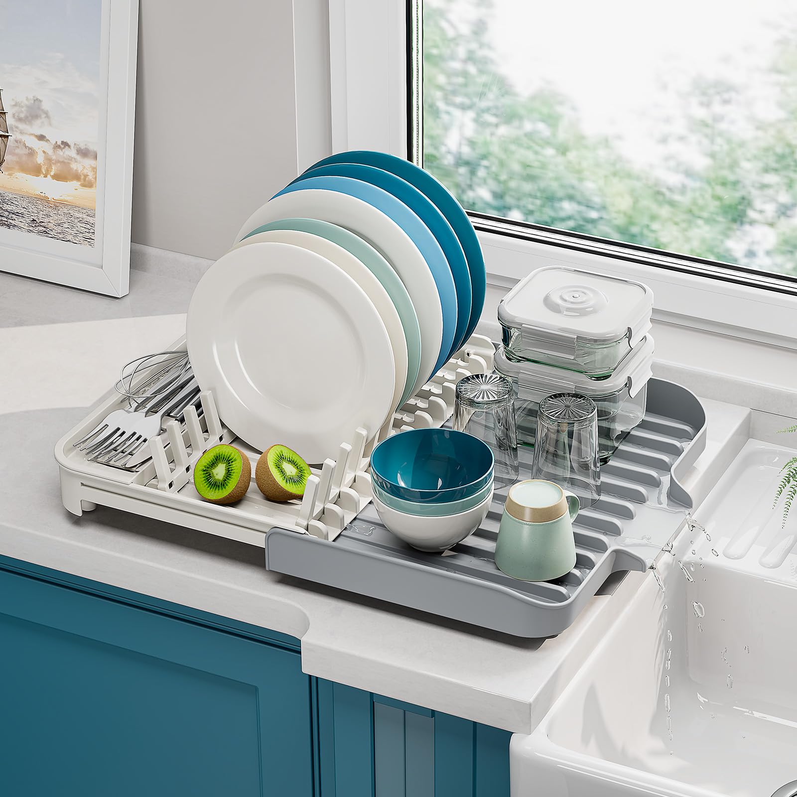 Urackify Plastic Extendable Dish Drainer