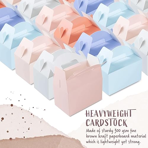 Miniatura 6 de MATICAN Cajas de recuerdo de fiesta, paquete de 24 cajas de golosinas de colores, cajas a dos aguas, 6 colores pastel, 6 x 3.5 x 3.5 pulgadas