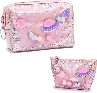 Borsa Porta Trucchi Borsa Trucco Viaggio Borsa da Toilette Impermeabile Pochette da Toilette Organizer Portatile Astuccio Trucchi Make Up Donna (Rosa)