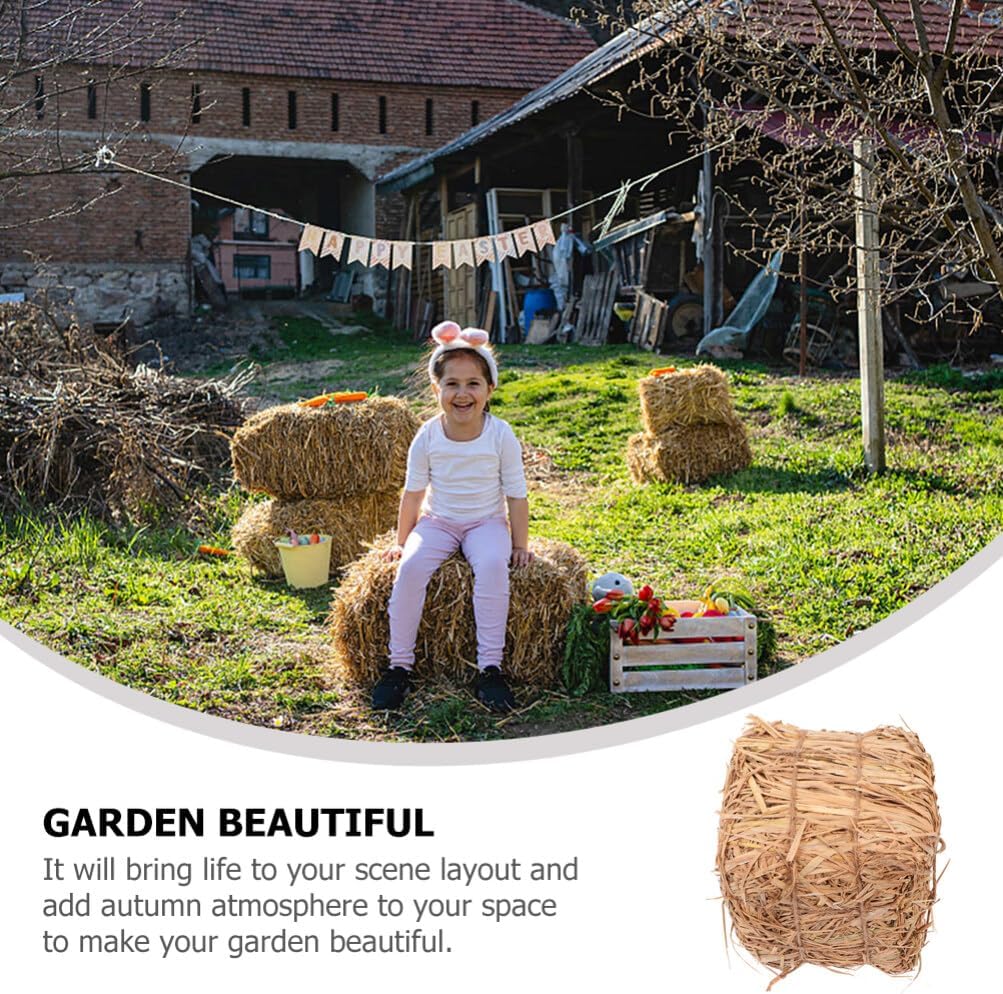 Kichvoe Straw Bales Decorative Props for Rustic Room Decor Wedding Decor Miniature Haystack Seating for Autumn Garden Atmosphere