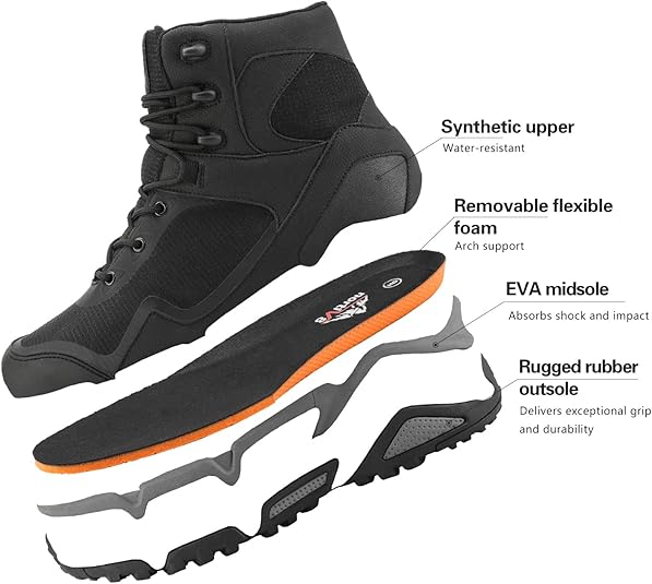 NORTIV 8 Wandellaarzen voor heren, lichtgewicht, modieus, casual Chukka enkellaarzen, Zwart, 43.5 EU