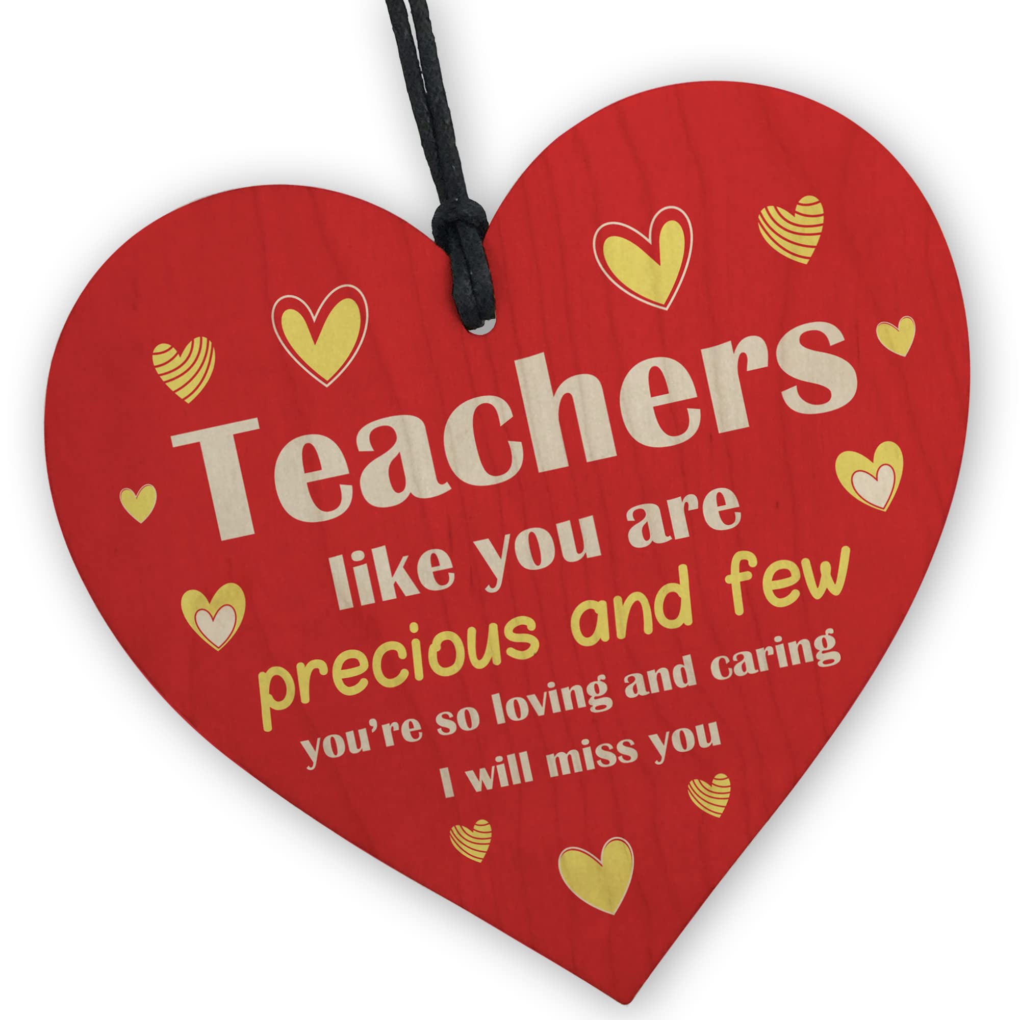 Red Ocean Teacher Gifts Wooden Heart Thank You Teacher Nursery Gifts Leaving School Gifts For Him Her
