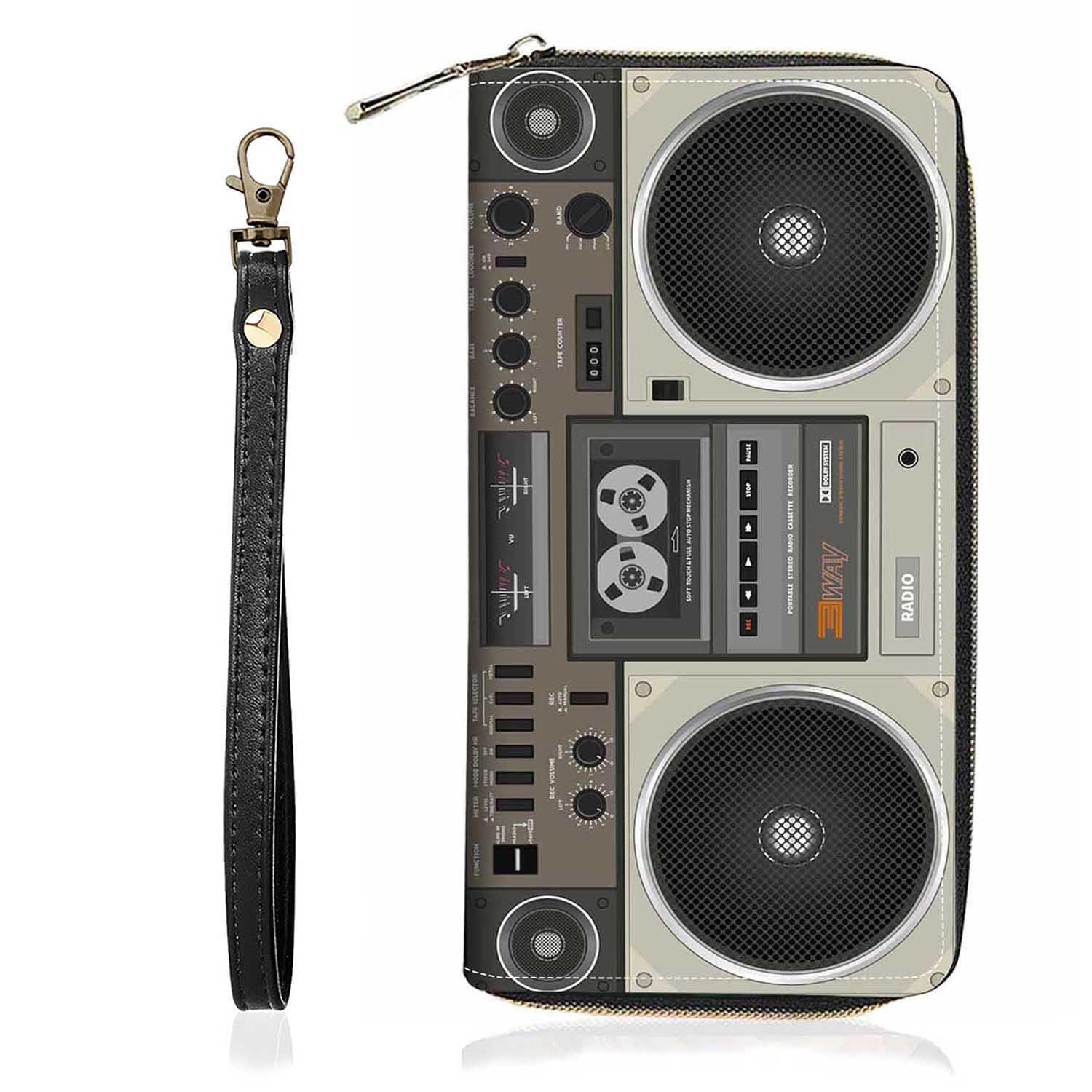 BWOOLL Women's Retro Animal Print Wallet, Beige, Faux Leather, Slim, Compact, 8 Card Slots, Zipper Closure