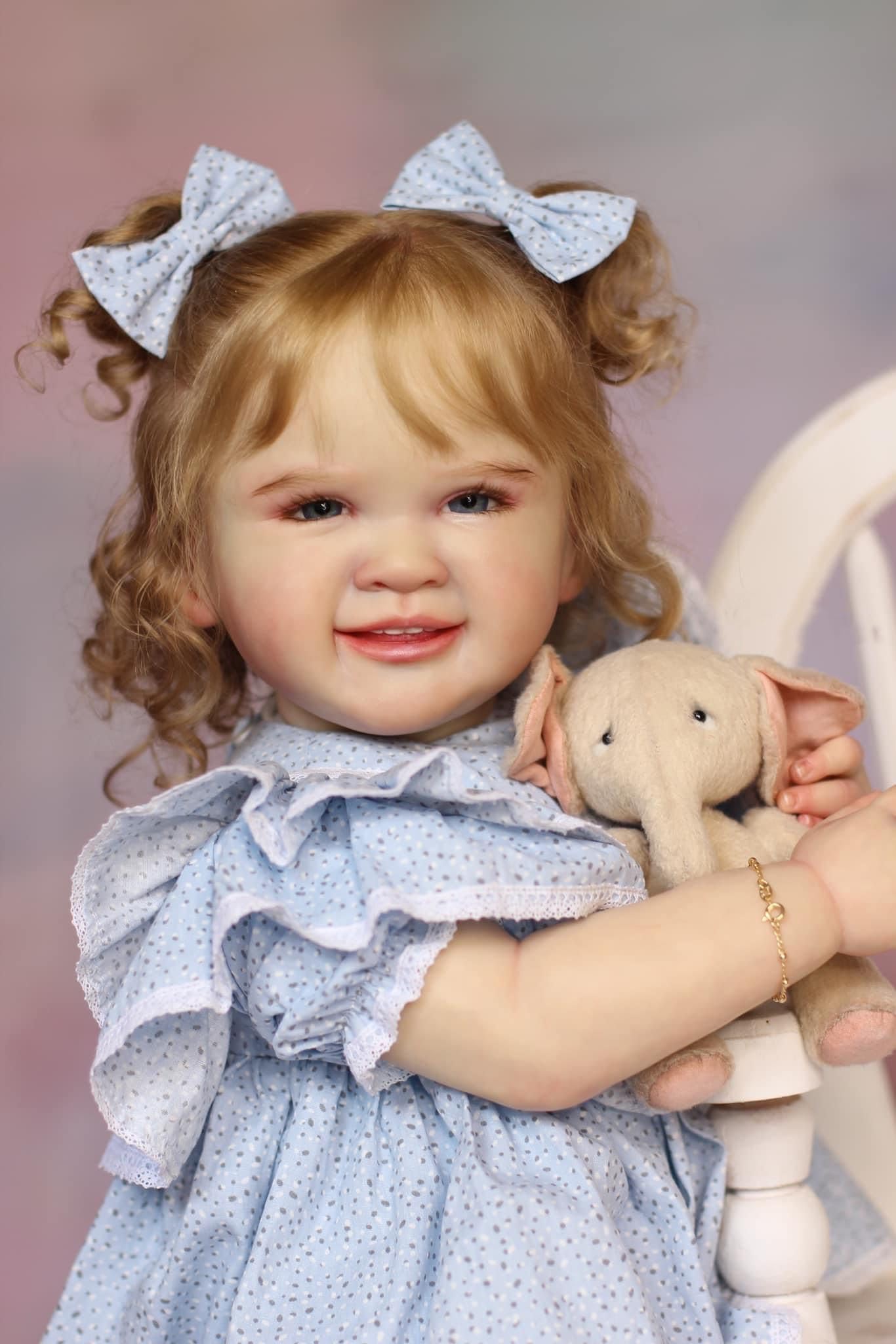 RXDOLL 28 pollici Grande Realistico Reborn Toddler Girl Doll Handmade Soft Body Sorridente Realistico Neonato Bambola In Piedi Ragazza