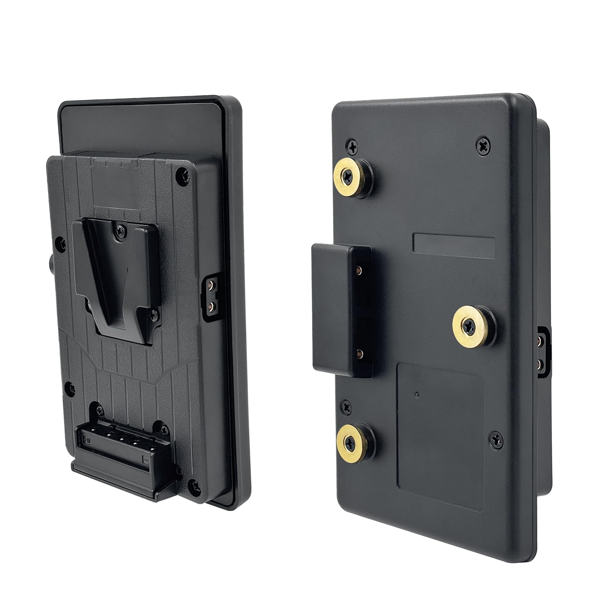 Placa V-Lock V Mount a Gold Mount para usar baterías de cine en sets de televisión 7