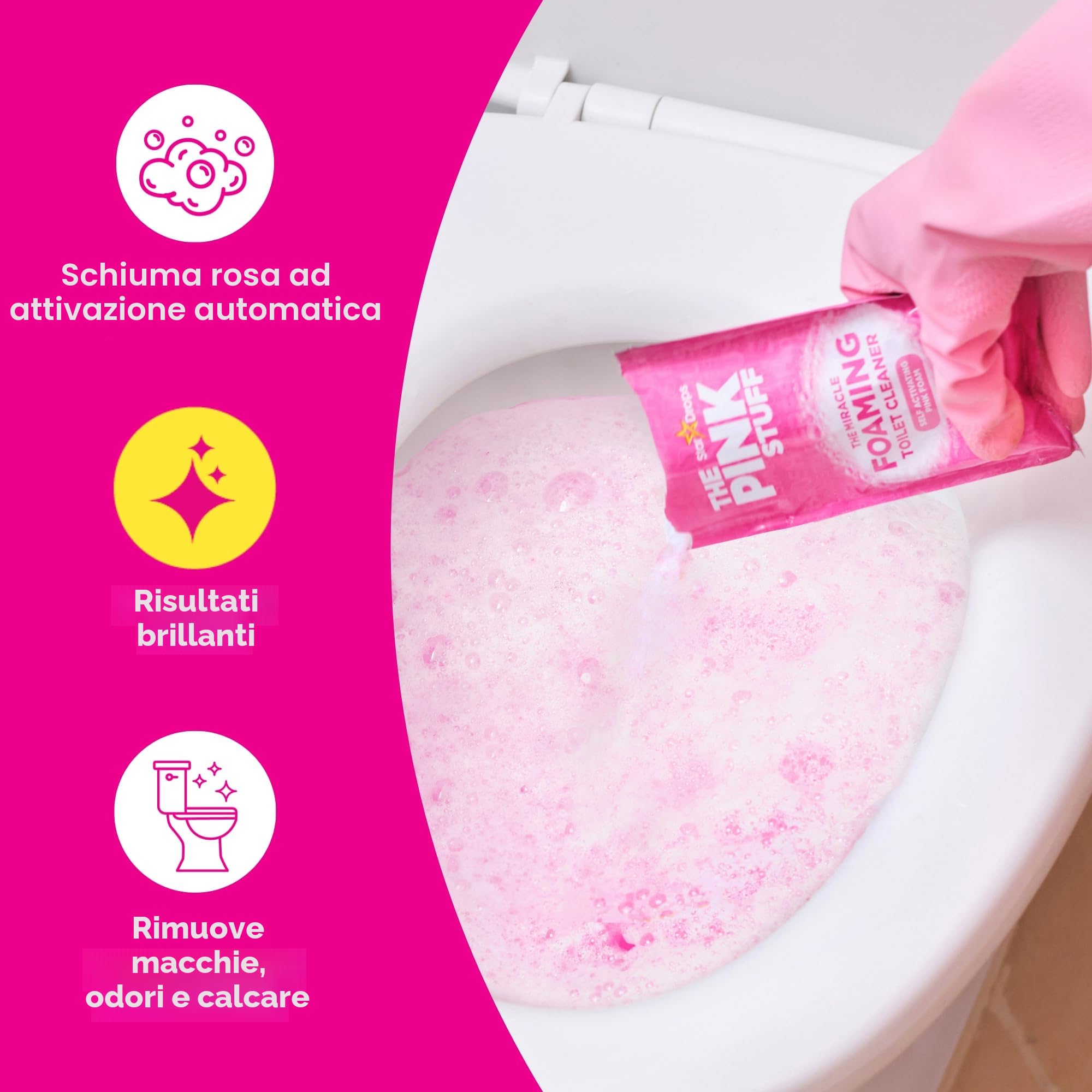 Stardrops - The Pink Stuff - Il detergente per WC miracoloso in schiuma rosa - 2 trattamenti - Schiuma rosa autoattivante, confezione da 1 (200 grammi)