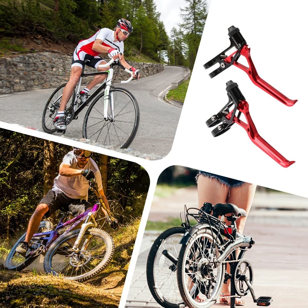 MiOYOOW 1 Paia Leve Freno Bici in Lega di Alluminio Leva della Maniglia del Freno a V Regolabile Leggero per Bici da Strada MTB BMX