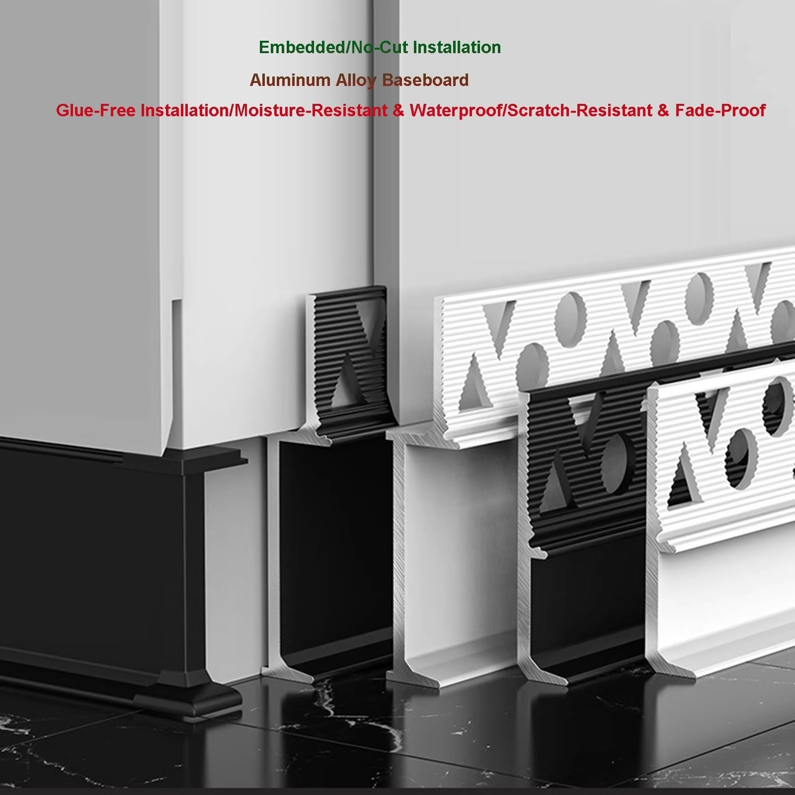 4 Sztuki Listwy Przypodłogowej Bez Rowka, 125 Cm Niewidoczna Listwa Przypodłogowa Z Stopu Aluminium, Metalowa Listwa Przypodłogowa Wpuszczana(Matte White,40mm)